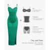 imagePopilush Womens Summer Maxi Dress  Shapewear Long Formal Cocktail Party Dresses Ruched Bodycon DressGreen