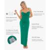 imagePopilush Womens Summer Maxi Dress  Shapewear Long Formal Cocktail Party Dresses Ruched Bodycon DressGreen