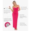 imagePopilush Womens Summer Maxi Dress  Shapewear Long Formal Cocktail Party Dresses Ruched Bodycon DressRed