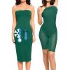 imagePopilush Maxi Womens Shapewear Dress Long Dresses Builtin Bra Slip with Adjustable Straps Bodycon TubeGreen