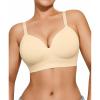 imagePopilush Wireless Seamless Bra for Women Soft Foam Cups Bralette No Wire Support Comfort Everyday BrasNude