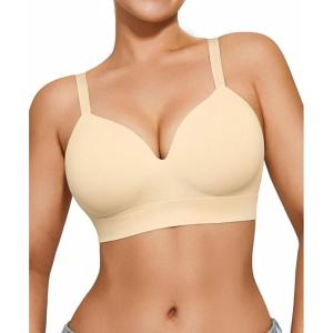 imagePopilush Wireless Seamless Bra for Women Soft Foam Cups Bralette No Wire Support Comfort Everyday BrasNude
