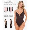 imagePopilush Body Suits for Womens Tummy Control  Faux Leather Bodysuit Deep V Neck Thong Sleeveless Corset Tank TopBrown