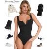 imagePopilush Bodysuits for Women Tummy Control Henley Going Out Shirts Button Down Body Suit Thong Tank TopsBlack Button Shapewear Bodysuit