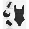 imagePopilush Bodysuits for Women Tummy Control Henley Going Out Shirts Button Down Body Suit Thong Tank TopsBlack Button Shapewear Bodysuit