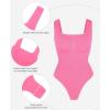 imagePopilush Bodysuits for Women Tummy Control Henley Going Out Shirts Button Down Body Suit Thong Tank TopsPink Button Shapewear Bodysuit