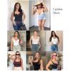 imagePopilush Bodysuits for Women Tummy Control Henley Going Out Shirts Button Down Body Suit Thong Tank TopsWhite Button Shapewear Bodysuit