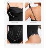 imagePopilush Corset Bodysuit for Women Tummy Control Shapewear Cowl Neck Tops Concert Outfits Thong BodysuitsBlack