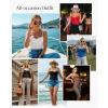 imagePopilush Corset Bodysuit for Women Tummy Control Shapewear Cowl Neck Tops Concert Outfits Thong BodysuitsBrown