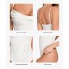 imagePopilush Corset Bodysuit for Women Tummy Control Shapewear Cowl Neck Tops Concert Outfits Thong BodysuitsWhite