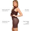 imagePopilush Faux Leather Dress for Women  Midi V Neck Dresses Shapewear Body con Dress Women  Date Night OutfitBrown