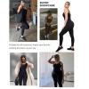 imagePopilush Jumpsuits for Women BuiltIn Bra Square Neck Ribbed Bodycon Workout Seamless Leggings Rompers BodysuitsAblackjumpsuit