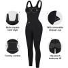 imagePopilush Jumpsuits for Women BuiltIn Bra Square Neck Ribbed Bodycon Workout Seamless Leggings Rompers BodysuitsBlack