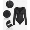 imagePopilush Lace Shapewear Bodysuit Long Sleeve Body suits Womens Deep V Neck Tummy Control Corset Top Trendy Going Out TopsBlack