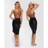imagePopilush Leather Bodysuits for Women Tummy Control Shapewear Lace V Neck Corset Tops Faux Leather Thong Body SuitsBrown