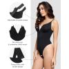 imagePopilush Shapewear Bodysuits for Women  Tummy Control Body Suits for Womens Deep V Corset Tops Thong Concert OutfitsBlack