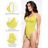 imagePopilush Shapewear Bodysuits for Women  Tummy Control Body Suits for Womens Deep V Corset Tops Thong Concert OutfitsYellow
