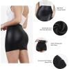 imagePopilush Shapewear Faux Leather Skirts with Built in Shapewear Tummy Control High Waist Mini Skirt with Shaper for WomenA2black