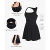 imagePopilush Shapewear Jumpsuit Workout Romper Tennis Dress Look Athletic Rompers For Women Waist Cutout DesignBlack