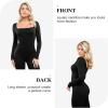 imagePopilush Shapewear Jumpsuit for Women Built In Shapewear Long Sleeve Tummy Control Bodysuit Body Shaper RomperBlack