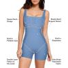 imagePopilush Shapewear Jumpsuits  Workout jumpsuit for Women Sleeveless Yoga Jumpsuits with Tummy Control Romper 2024Blue