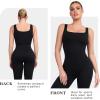 imagePopilush Shapewear Jumpsuits for Women Builtin Bra Tummy Control Bodysuit Square Neck Sport Romper Summer OutfitBlack