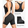 imagePopilush Shapewear Romper Shorts Romper For Women Bodycon Jumpsuit Workout Romper RacerbackBlack