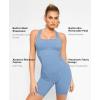 imagePopilush Shapewear Romper Shorts Romper For Women Bodycon Jumpsuit Workout Romper RacerbackBlue