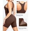 imagePopilush Shapewear Romper Shorts Romper For Women Bodycon Jumpsuit Workout Romper RacerbackBrown