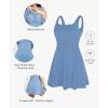 imagePopilush Shapewear Tennis Dress Athletic Dress for Women Summer Mini Dress with Slit Square Neck Golf Dress RomperBlue