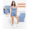imagePopilush Shapewear Tennis Dress Athletic Dress for Women Summer Mini Dress with Slit Square Neck Golf Dress RomperBlue