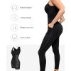 imagePopilush The Shapewear Jumpsuit Workout Jumpsuits with Pockets  Zip up Jumpsuits for WomenBlack Sleeveless Exercise Jumpsuits