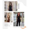 imagePopilush The Shapewear Jumpsuit Workout Jumpsuits with Pockets  Zip up Jumpsuits for WomenBrown Sleeveless Exercise Jumpsuits