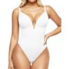 imagePopilush Shapewear Bodysuits for Women  Tummy Control Body Suits for Womens Deep V Corset Tops Thong Concert OutfitsArctic White