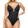 imagePopilush Shapewear Bodysuits for Women  Tummy Control Body Suits for Womens Deep V Corset Tops Thong Concert OutfitsBlack