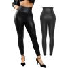 imagePopilush Shapewear Leggings Leather Pants  Faux Leather Leggings for Women Tummy Control Hight Waisted Pleather PantsBlackleggings