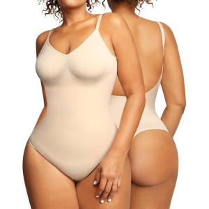 imagePopilush Bodysuit for Women Shapewear Tummy Control Seamless Backless Body Shaper for DressesLight Skin