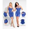 imagePopilush Corset Dress  Summer Club Outfits for Women Built in Bra Shapewear Drawstring Adjustable Ruched Mini DressesBlue