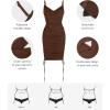 imagePopilush Corset Dress  Summer Club Outfits for Women Built in Bra Shapewear Drawstring Adjustable Ruched Mini DressesBrown