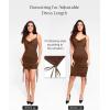 imagePopilush Corset Dress  Summer Club Outfits for Women Built in Bra Shapewear Drawstring Adjustable Ruched Mini DressesBrown