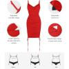 imagePopilush Corset Dress  Summer Club Outfits for Women Built in Bra Shapewear Drawstring Adjustable Ruched Mini DressesRed
