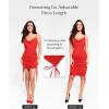 imagePopilush Corset Dress  Summer Club Outfits for Women Built in Bra Shapewear Drawstring Adjustable Ruched Mini DressesRed