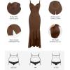 imagePopilush Corset Dress Built in Shapewear  Formal Dress for Women Deep V Neck Maxi Slip Bridesmaid Dresses for WeddingBrown