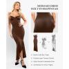 imagePopilush Corset Dress Built in Shapewear  Formal Dress for Women Deep V Neck Maxi Slip Bridesmaid Dresses for WeddingBrown