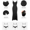 imagePopilush Corset Dress Built in Shapewear  Formal Dress for Women Deep V Neck Maxi Slip Bridesmaid Dresses for WeddingPure Black