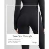 imagePopilush Jumpsuits for Women Long Sleeve BuiltIn Bra Square Neck Full Length Leggings Bodycon Stretch Workout OutfitsBlack