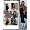 imagePopilush Jumpsuits for Women Long Sleeve BuiltIn Bra Square Neck Full Length Leggings Bodycon Stretch Workout OutfitsBlack