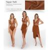 imagePopilush Lace Body Suits Women  Tank Top Thong Shapewear Tummy Control Going Out Tops Deep V Neck BodySuitBrown