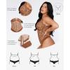 imagePopilush Lace Body Suits Women  Tummy Control V Neck Bodysuit with Side Zipper Going Out Corset Tops for Women Trendy 2025Brown
