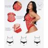 imagePopilush Lace Body Suits Women  Tummy Control V Neck Bodysuit with Side Zipper Going Out Corset Tops for Women Trendy 2025Red
